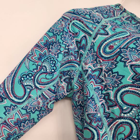Coolibar Paisley Long Sleeve UPF 50+ Protection Swim Shirt Rash Guard Women L - Picture 6 of 8